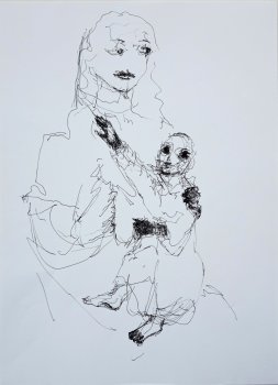3 Madonna Saint with Child stretching upwards small file Kate Walters 33 x 24 cm 2015