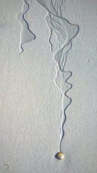 Sand drawing with shell